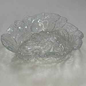 Vintage Indiana Depression Glass Triangle Loganberry Pattern Candy Dish 7 1/2"